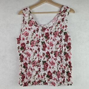 Popcorn Floral Sleeveless Top